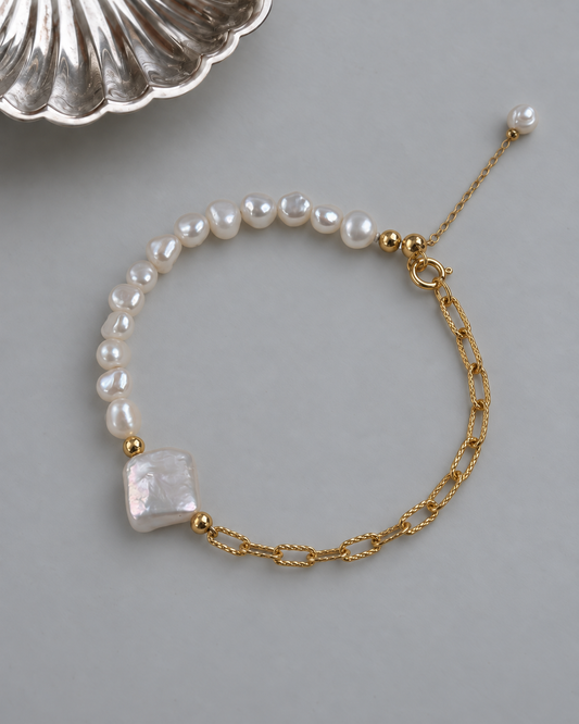 Square Baroque Pearl Bracelet