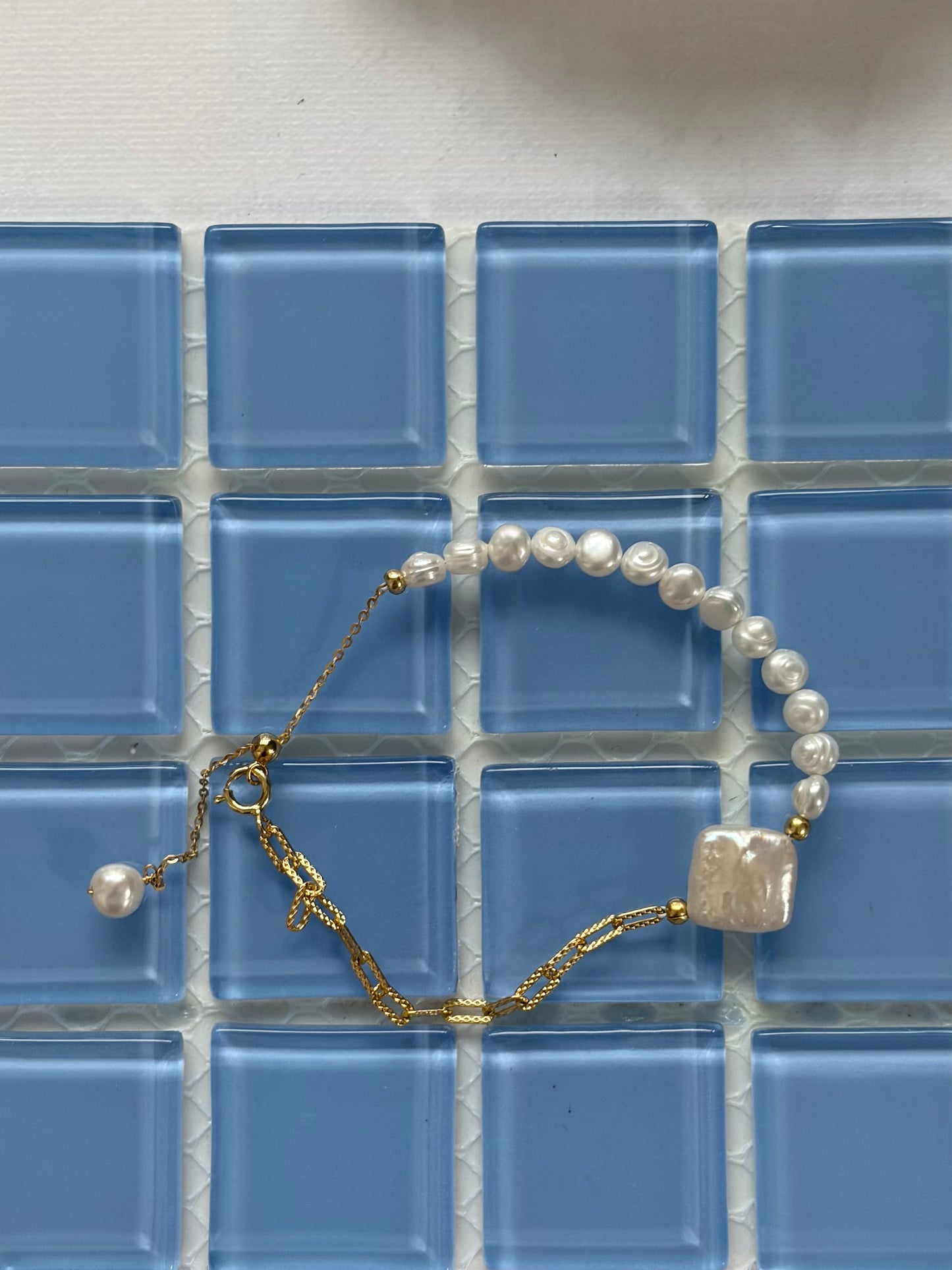 Square Baroque Pearl Bracelet